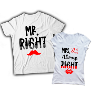 Mr. right és Mrs. always right páros póló