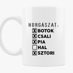 Horgász lista bögre