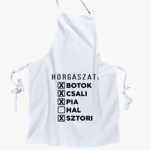 Horgász lista kötény