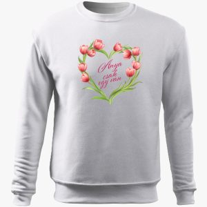 Anya csak egy van tulipánszíves belebújós pulóver
