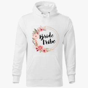 Bride tribe virágos kapucnis pulóver