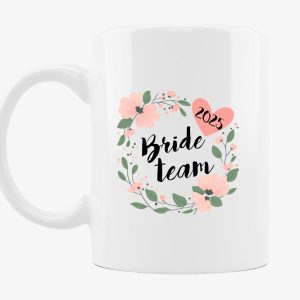 Bride team virágos bögre