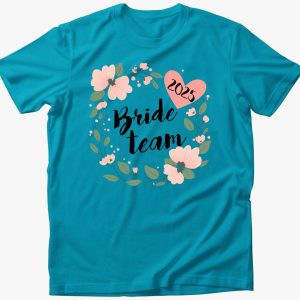 Bride team virágos póló