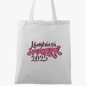 Lánybúcsú party szíves vászontáska