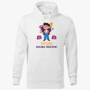 Végre suliba megyek kapucnis pulóver