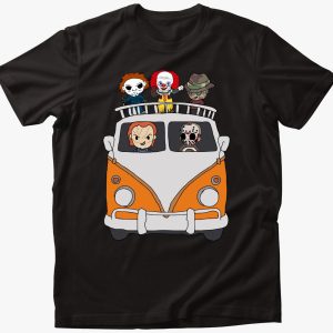 Halloweeni karakterek póló