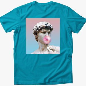 Michelangelo’s David with bubble gum Póló
