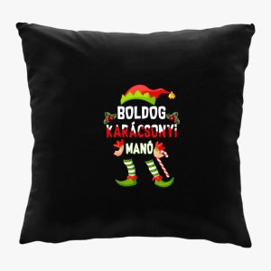 Boldog karácsonyi manó párna