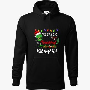 Boros karácsonyt kívánok kapucnis pulóver