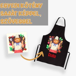 Egyedi kötény saját képpel, szöveggel