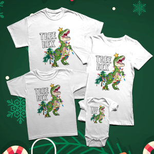Karácsonyi szett Tree Rex családi póló